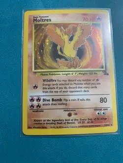 Pokemon TCG Moltres Fossil 12/62 Holo 1999-2000 - NM - Image 5