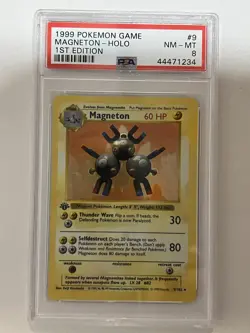Magneton Holo 1st Edition PSA 8 1999 Pokemon Base Set Shadowless #9 - Image 1