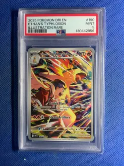 2025 POKEMON DRI EN-DESTINED RIVALS ILLUSTRATION RARE ETHAN'S TYPHLOSION PSA 9 - Image 3