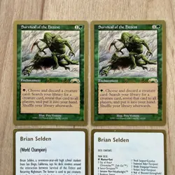 Mtg 2x Gold Border Survival of the Fittest 1998 Brian Selden Magic The Gathering - Image 2