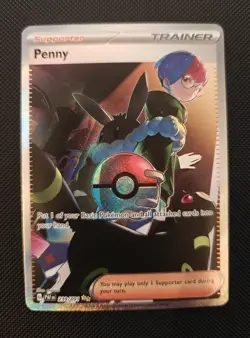 Pokemon Card - Penny 239/091 Trainer SIR - Paldean Fates - NM {526} - Image 1