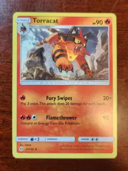 Uncommon Torracat Pokemon Card, Sun & Moon Set 25/149 - Image 1