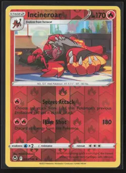 Incineroar Rare SWSH12: Silver Tempest 032/195 NM Pokemon Card Reverse Holo - Image 1
