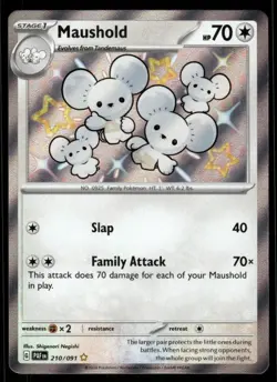 Pokemon Cards Maushold 210/091 Paldean Fates Shiny Rare NM - Image 1