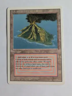 Magic The Gathering MTG Volcanic Island Revised Edition, Excellent Condition - Image 1