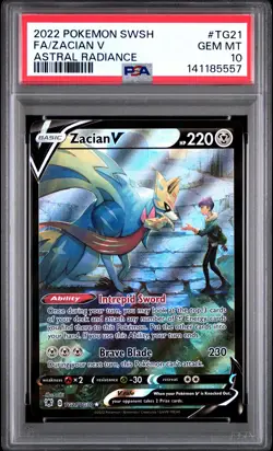 2022 POKEMON SWORD & SHIELD ASTRAL RADIANCE #TG21 FULL ART/ZACIAN V PSA 10 - Image 1