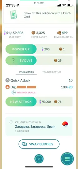 Pokemon Go Shiny Eevee ( Stage 1 ) - Image 2