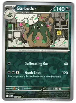 Garbodor 060/086 NM Reverse Holo SV: White Flare Pokemon TCG - Image 1