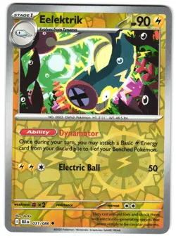 Eelektrik 031/086 NM Reverse Holo SV: Black Bolt Pokemon TCG - Image 1