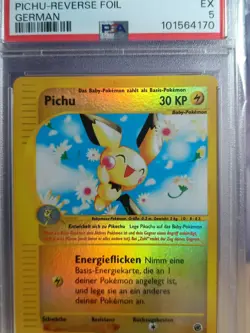 Pokemon Karte Pichu 2002 - PSA 5 - Reverse Foil - 22/165 - POP 1 - Deutsch - Image 1
