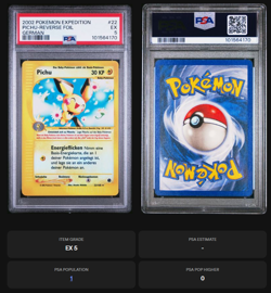 Pokemon Karte Pichu 2002 - PSA 5 - Reverse Foil - 22/165 - POP 1 - Deutsch - Image 2