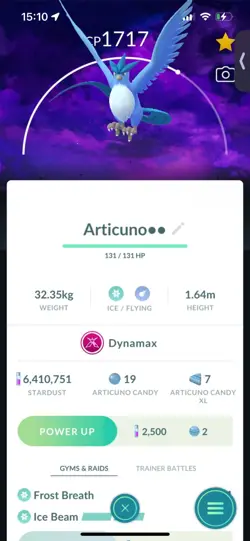 Pokemon Go Legendary Dynamax Articuno ( Normal ) ( Background) - Image 1