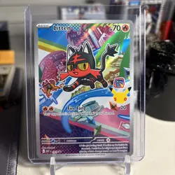 Pokemon Litten TCG Basic Full Art Promo Holo 70 HP Fire Fang 20 044 - Image 1