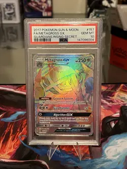 2017 Pokemon Metagross GX Secret Rare #157 PSA 10 Gem Graded Guardians Rising - Image 1