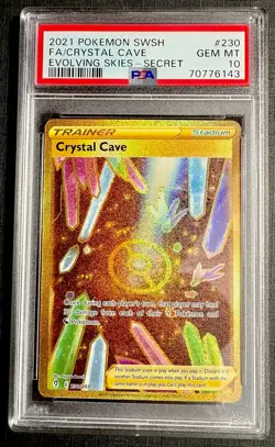 Pokemon PSA 10-2021 Crystal Cave 230/203-SECRET ULTRA RARE-Evolving Skies-MINT - Image 1