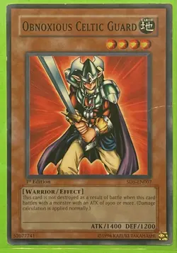 Yu-Gi-Oh! TCG Obnoxious Celtic Guard Structure Deck SD5-EN007 1st Ed Common HP - Image 1