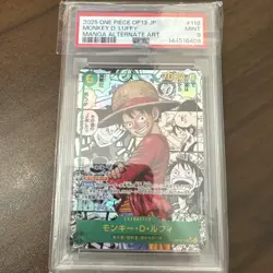 PSA 9 Luffy OP13-118 Manga Alt Art Carrying on His Will One Piece Card Japanese - Image 1