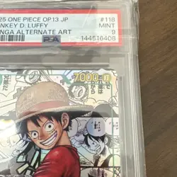 PSA 9 Luffy OP13-118 Manga Alt Art Carrying on His Will One Piece Card Japanese - Image 4