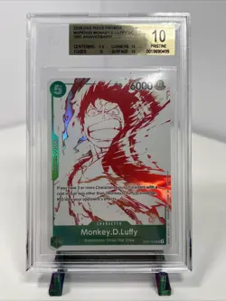 BGS Pristine 10 Monkey D. Luffy OP07-033 Promo Card 3rd Anniversary Treasure - Image 1