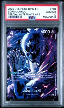 PSA 10 Zoro-Juurou (SP Alt Art) Legacy of the Master ST18-004 EN One Piece B7 - Image 1