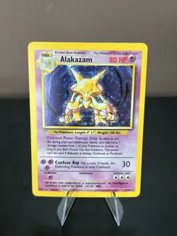 Alakazam 1/102 Holo Rare Base Set 1999 WotC Pokemon Card LP - Image 1