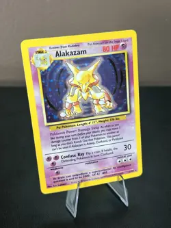 Alakazam 1/102 Holo Rare Base Set 1999 WotC Pokemon Card LP - Image 2