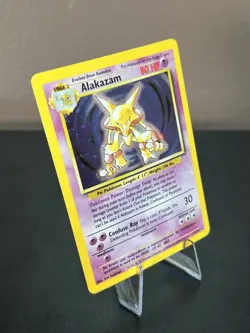 Alakazam 1/102 Holo Rare Base Set 1999 WotC Pokemon Card LP - Image 3