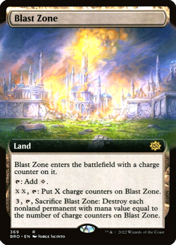 MTG Blast Zone 369 Rare Foil Extended Art Land The Brothers' War - Image 1