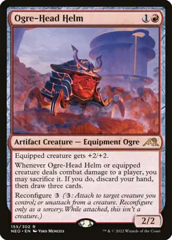 MTG Ogre-Head Helm ** Kamigawa: Neon Dynasty ** English (NM) - Image 1