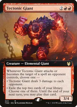 MTG Tectonic Giant Extended Art ** Theros Beyond Death ** English (LP) - Image 1