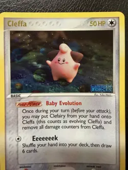 Pokemon TCG Cleffa 21/115 Unseen Forces Stamped Reverse Holo LP/NM - Image 2