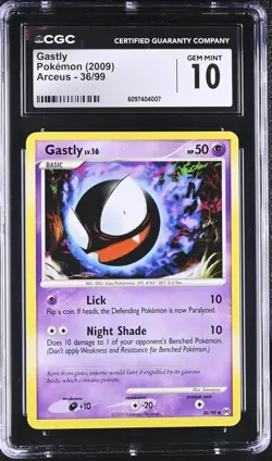 CGC 10 Gastly 36/99 Arceus Pokemon Card - Image 1