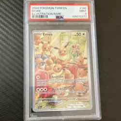 Pokemon - Eevee 188/167 - Illustration Rare Holo - Twilight Masquerade PSA 9 - Image 1