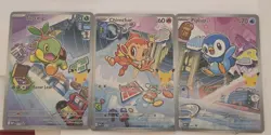 Pokemon TCG First Partner Illustration Collection Chimchar, Turtwig, Piplup - Image 1