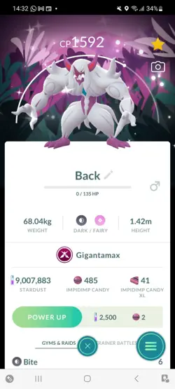 Pokemon Go Shiny Gigantamax Grimmsnarl ( Background) - Image 1