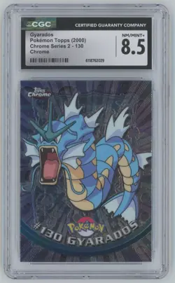 2000 Pokemon Topps Chrome Series 2 Gyarados CGC 8.5 Chrome #130 - Image 1