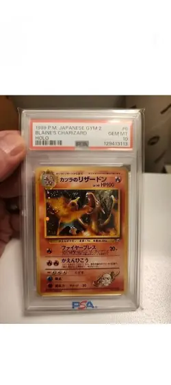 1999 Pokemon Japanese Gym 2 Holo Blaine's Charizard #6 PSA 10 🔥New Grade SWIRL - Image 3