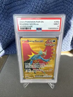 2023 Pokemon TCG Roaring Moon EX Hyper Rare Paradox Rift 262/182 PSA 9 - Image 1