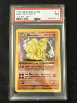 1999 Pokemon 1st Edition #12 Ninetales Holo PSA 7 - Image 1