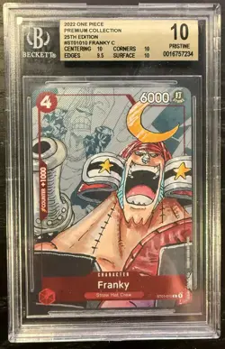 One Piece CCG Franky Premium Coll. 25th Edition ST01-010 BGS 10 - Image 1