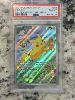 Pokemon Card - Pikachu SVP 088 IR Promo Paldea Adventure Chest - PSA 8 - Image 1