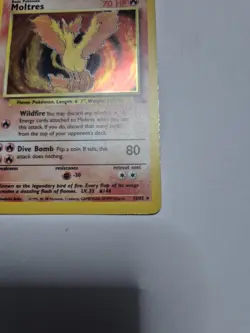 Pokemon Moltres Holo 12/62 Fossil Vintage WOTC Card - Image 2