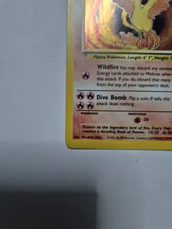 Pokemon Moltres Holo 12/62 Fossil Vintage WOTC Card - Image 4