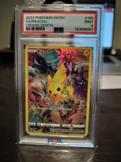 Pokemon Pikachu TCG Full Art Secret Rare Holo Card 160/159 Crown Zenith - Image 1