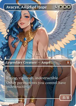 MTG - Avacyn, Angel of Hope - Fanart Borderless Style Card for EDH / Playtest - Image 1