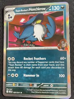 Pokemon Card - Team Rocket's Honchkrow - Holo Rare (127/217) Ascended Heroes NM - Image 1