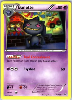 Banette 31/108 Rare Regular Card XY - Roaring Skies Pokemon TCG NM - Image 1