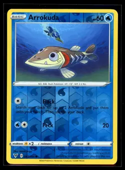 2020 Sword & Shield - Vivid Voltage Arrokuda Reverse Holo Pokemon Card #41 - Image 1