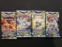 LOT of 4 - Pokemon Brilliant Stars Booster Pack Sealed Packs Sword & Shield - Image 1