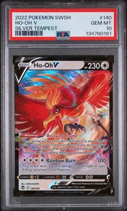 2022 POKEMON SWORD & SHIELD SILVER TEMPEST #140 HO-OH V PSA 10 - Image 1